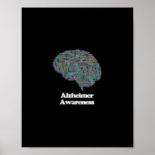 Affiche Nuage de mots de la démence cérébrale de sensibili