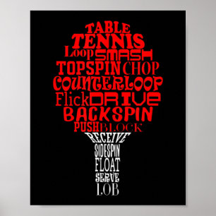 Affiche Nuage de mots de tennis de table