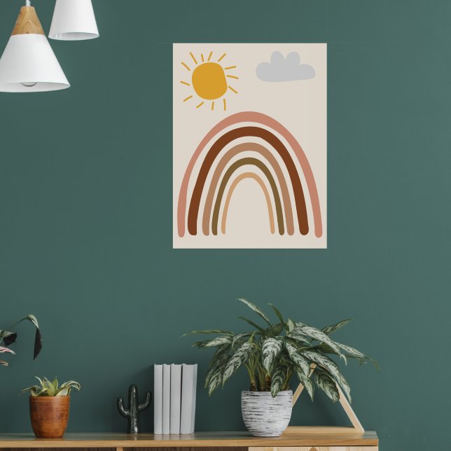 Affiche Nuage de soleil arc-en-ciel, Dessin d'enfant, Art  (Salon 1)