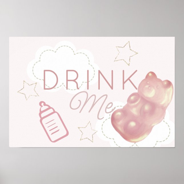Affiche Nuage d'ours gommeux rose Bois-moi l'étoile (Devant)