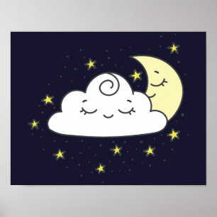 Affiche Nuage et lune