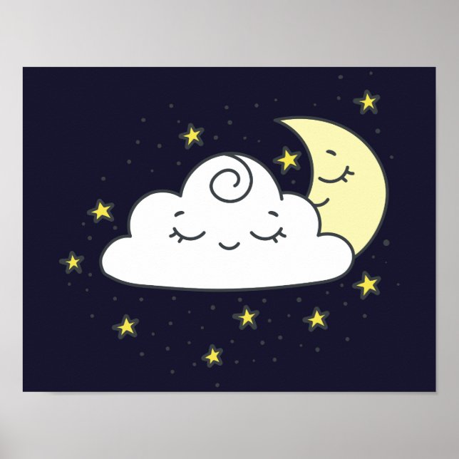 Affiche Nuage et lune (Devant)