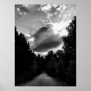 Affiche Nuage lenticulaire noir et blanc