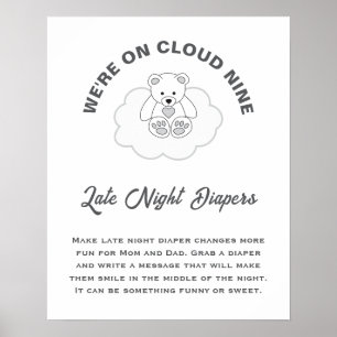 Affiche Nuage Neuf Baby showers Diapositives nocturnes
