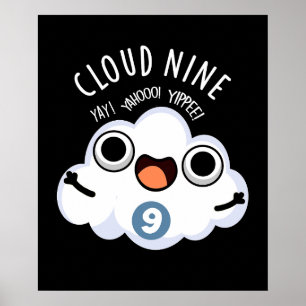 Affiche Nuage Neuf Funny Météo Pun Dark BG