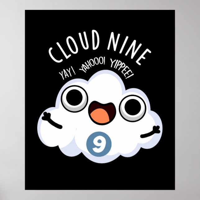 Affiche Nuage Neuf Funny Météo Pun Dark BG (Devant)