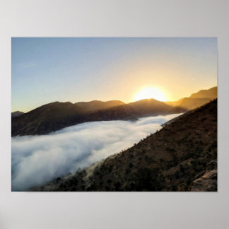 Affiche Nuage rose dramatique au coucher du soleil sur une