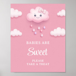 Affiche Nuage rose pastel doux neuf filles bébés sont doux
