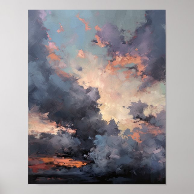 Affiche Nuages à Dawn Peinture Art Imprimer l'affiche (Devant)