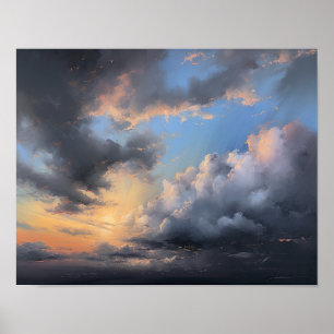 Affiche Nuages à Dawn Peinture Art Imprimer l'affiche