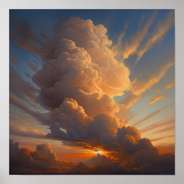 Affiche Nuages à Dawn Peinture Art Imprimer l'affiche (Devant)
