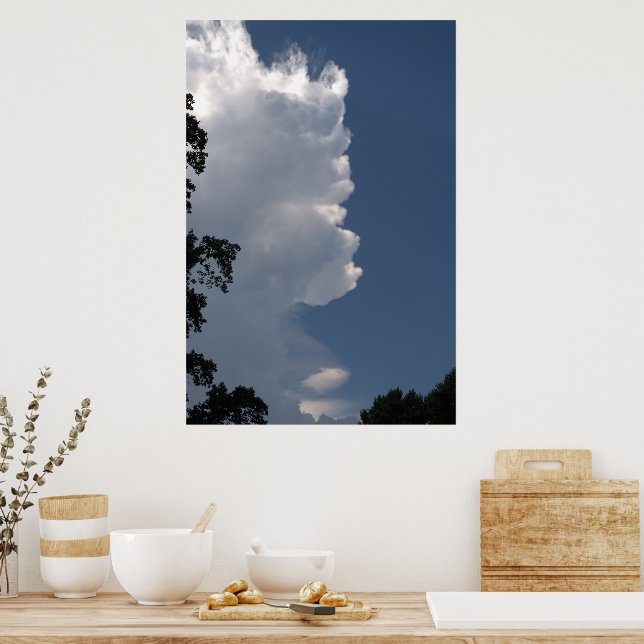 Affiche Nuages blancs floffés Ciel bleu (Cuisine)