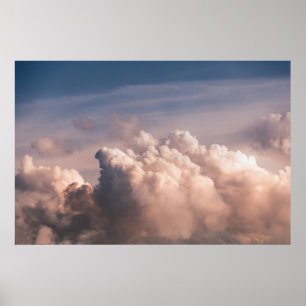 AFFICHE NUAGES BLANCS SOUS CIEL BLEU