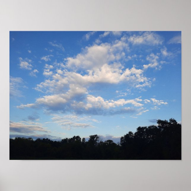 Affiche Nuages Bleus Ciel Paysage Photo (Devant)