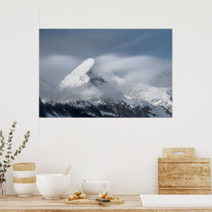 Affiche Nuages brumeux sur le mont Grintovec, Slovénie