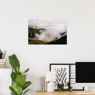 Affiche Nuages brumeux sur les montagnes de l'île de Madèr