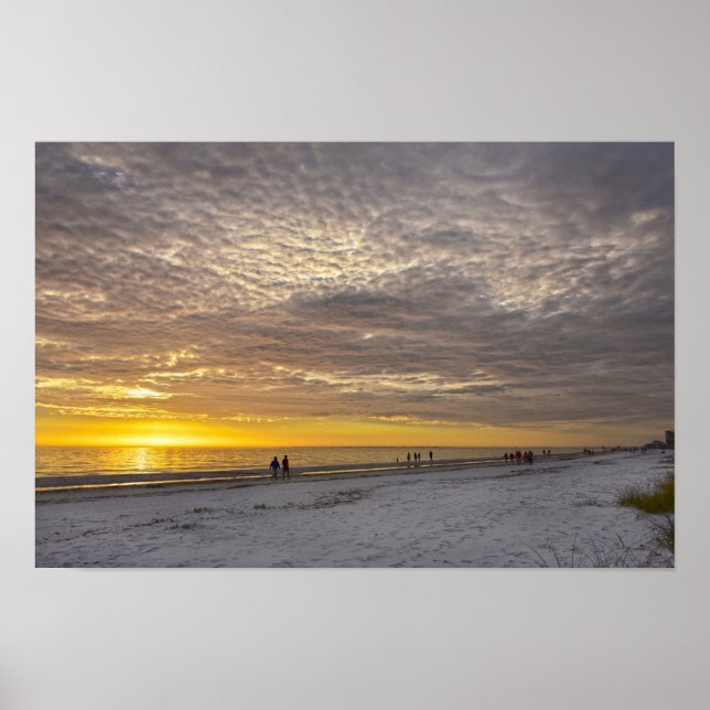 Affiche Nuages Cirrocumulus au coucher du soleil sur la pl (Devant)