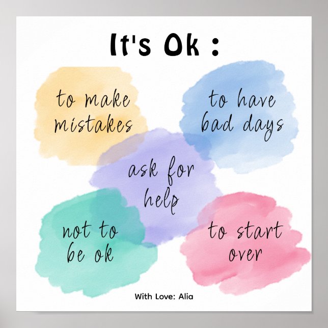 Affiche Nuages colorés Motivational School (Devant)