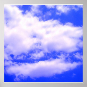 Affiche Nuages dans un carré d'affiche de ciel bleu clair