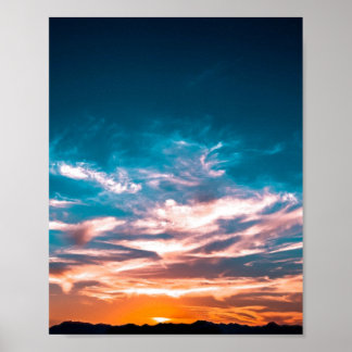 Affiche Nuages de coucher de soleil