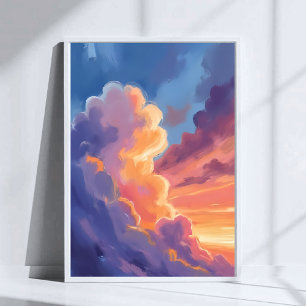 Affiche Nuages de coucher de soleil   Peinture de ciel à l