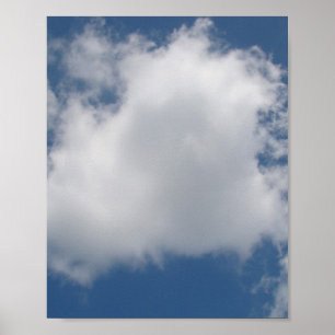 Affiche Nuages de Cumulus Puffy dans le ciel bleu