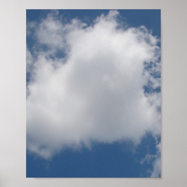 Affiche Nuages de Cumulus Puffy dans le ciel bleu (Devant)