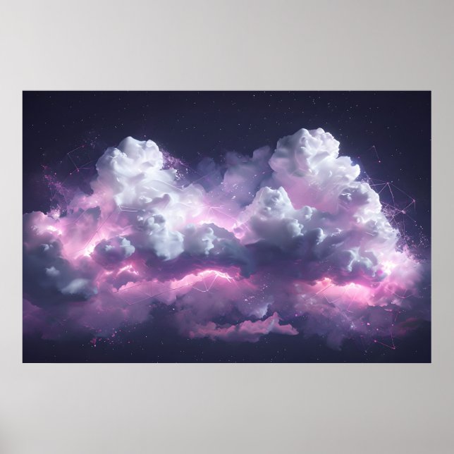 Affiche Nuages de Nébuleuse dans le ciel nocturne (Devant)