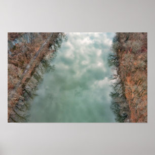 Affiche Nuages de rivière Schuylkill reflétant