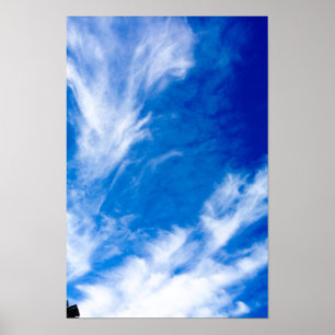 Affiche Nuages délicats - Bleu