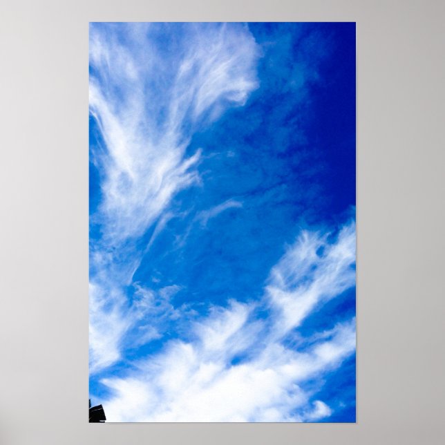 Affiche Nuages ​​délicats - Bleu (Devant)