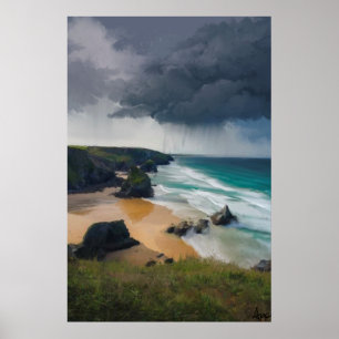 Affiche Nuages d'orage au-dessus du Cornouailles côtier