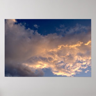 Affiche Nuages dorés au coucher du soleil