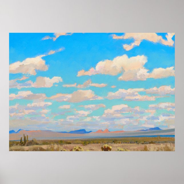 Affiche Nuages d'un après-midi d'été par Maynard Dixon (Devant)