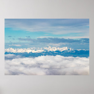 Affiche Nuages et montagne enneigée Triglav