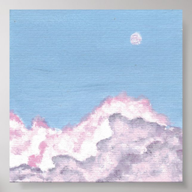 Affiche Nuages fluides roses et violets Imprimer (Devant)