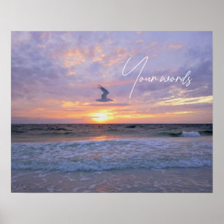 Affiche Nuages lumineux au-dessus du coucher du soleil