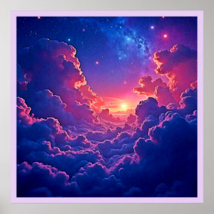 Affiche Nuages Rêveurs : Magie Artistique du Coucher de So