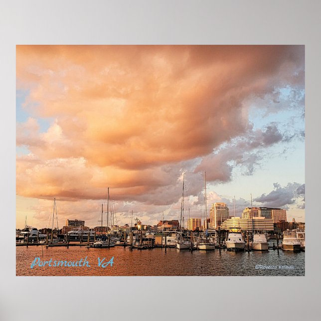 Affiche Nuages sur Tidewater Yacht Marina Portsmouth VA (Devant)