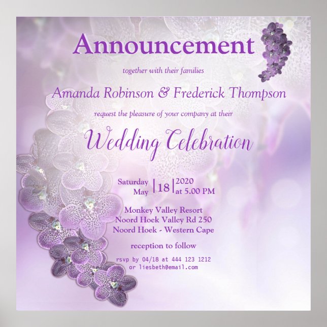 Affiche Nuances de violettes Orchidées violettes (Devant)