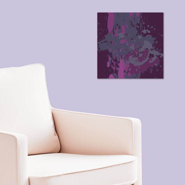 Affiche Nuances modernes de peinture vectorielle violette (Modern Shades of Purple Vector Paint Splatter Poster)