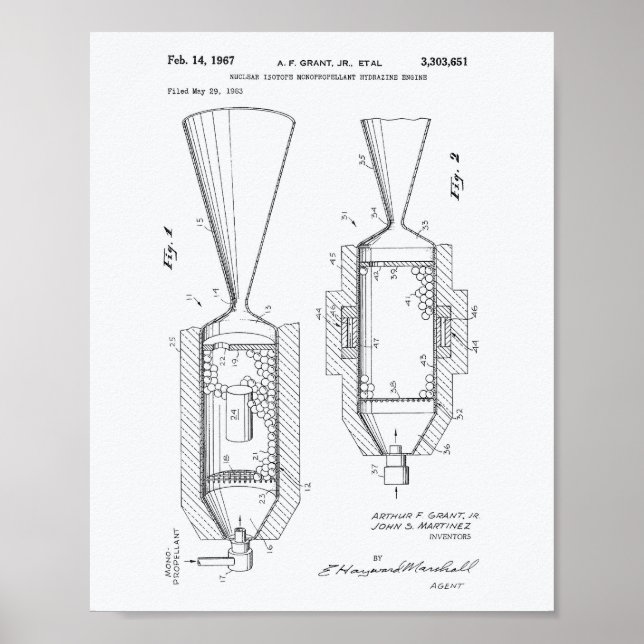 Affiche Nucléaire Moteur isotopique 1963 Brevet Art Livre  (Devant)