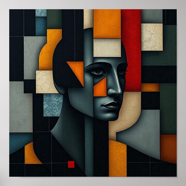 Affiche NUES Cubiste Abstrait 3 (Devant)