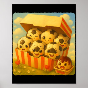 Affiche Nuggets de poulet Byll de football Mignon Kawaii D