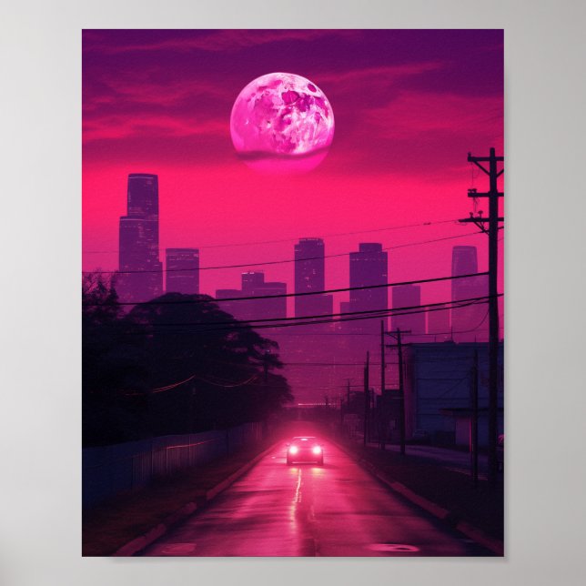 Affiche Nuit à Houston Texas USA (Devant)
