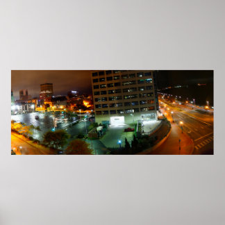 Affiche Nuit au centre-ville d'Evansville, Indiana