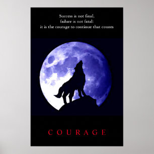 Affiche Nuit bleue du loup Motivation Courage