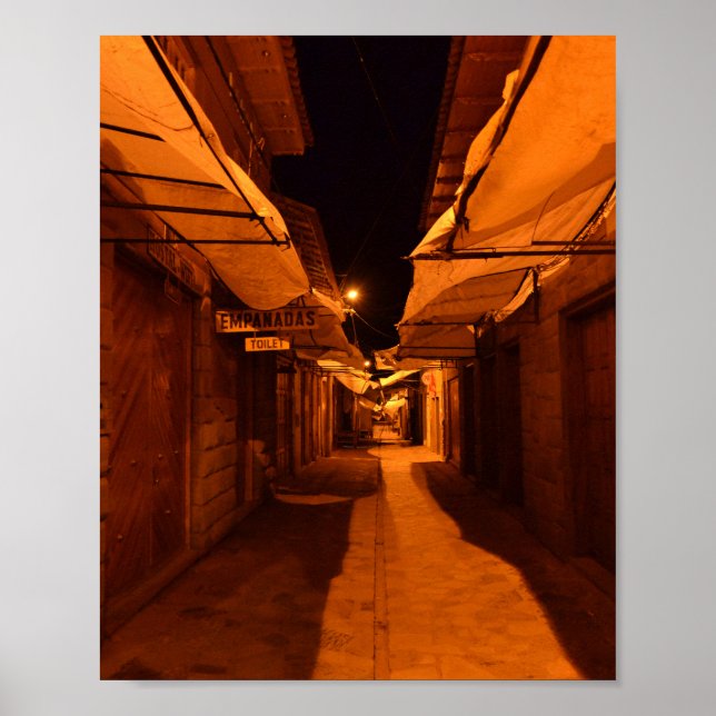 Affiche Nuit calme - Pisac Streetlight Photographie (Devant)