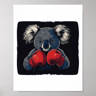 Affiche Nuit De Combat Avec L'Ours De Koala En Gants Costu