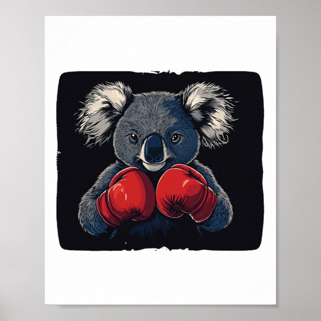 Affiche Nuit De Combat Avec L'Ours De Koala En Gants Costu (Devant)